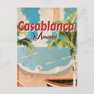 Casablanca Vintage Reiseplakat Postkarte
