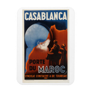 Casablanca Vintage Travel Poster Magnet