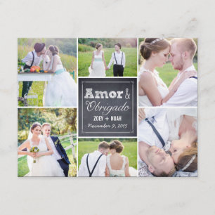 Casamento Collage riscado cartões de agradecimento Einladung