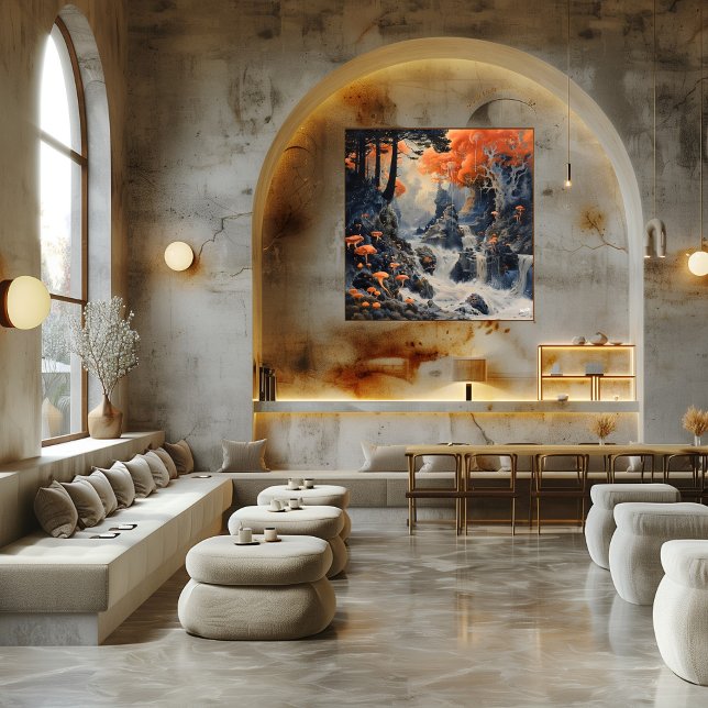 Cascada Mística en el Bosque Surrealista Poster (Von Creator hochgeladen)