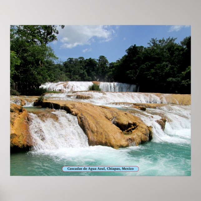 Cascadas de Agua Azul, Chiapas, Mexiko Poster (Vorne)