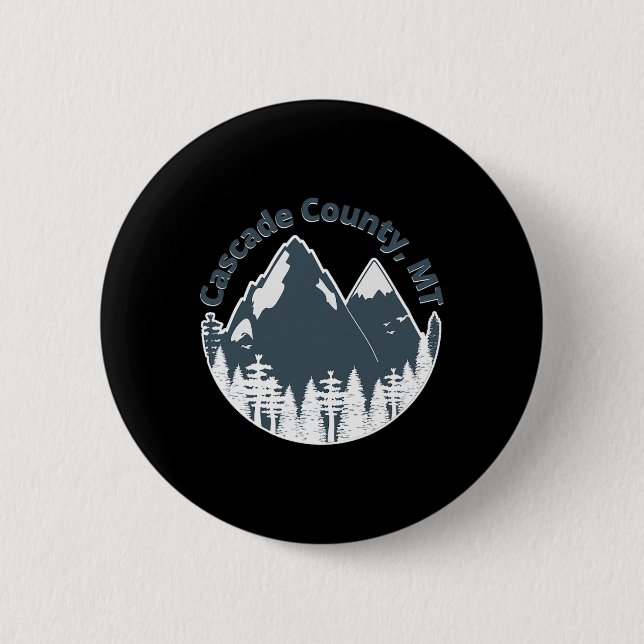 Cascade County Mt Berge Wandern Klettern Camping Button (Vorderseite)