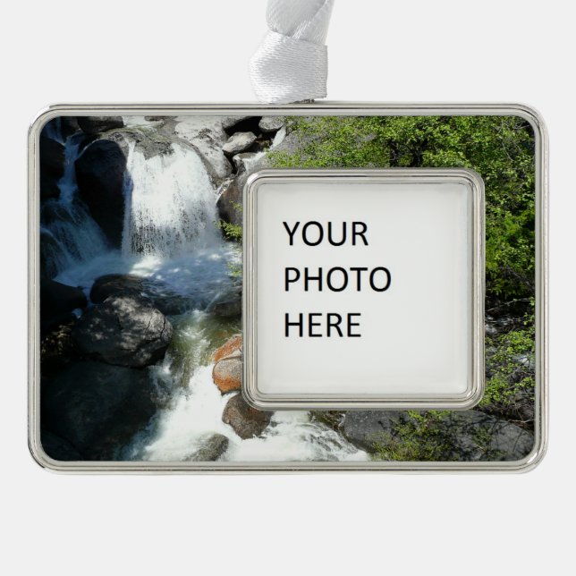 Cascade Falls at Yosemite National Park Rahmen-Ornament Silber (Vorderseite)