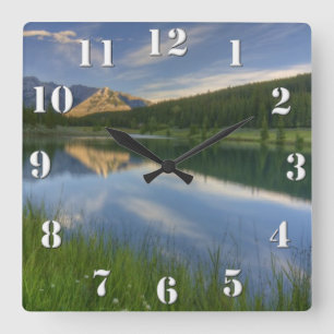 Cascade Ponds Canada Quadratische Wanduhr