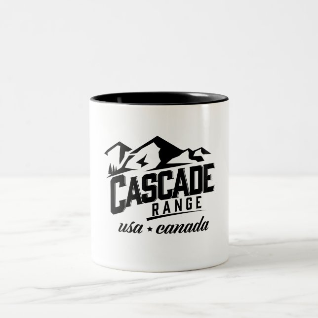 Cascade Range USA Kanada Logo. Zweifarbige Tasse (Mittel)