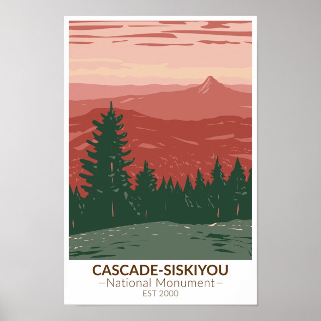 Cascade Siskiyou Nationales Monument Oregon Vintag Poster (Vorne)