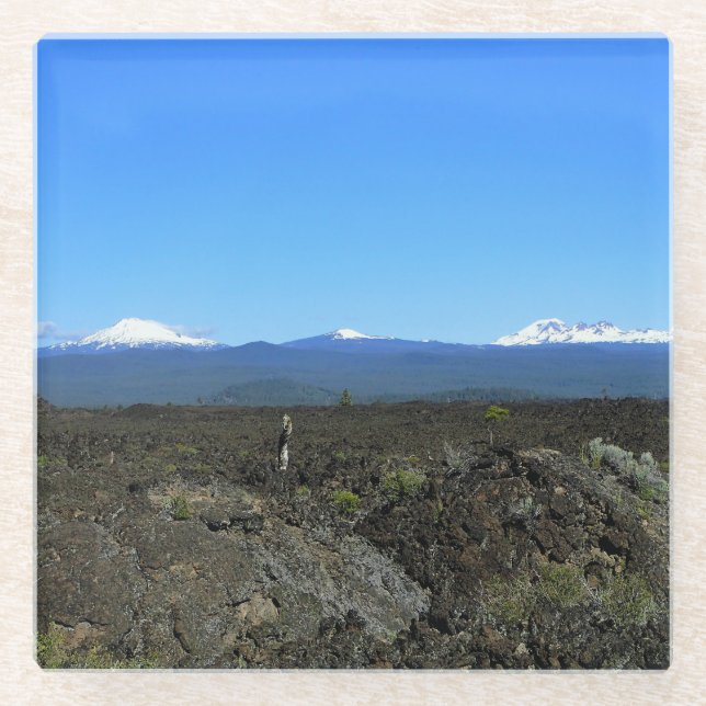 Cascades und Lava Rocks, Oregon Glasuntersetzer (Vorderseite)