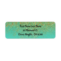 Cascading Gold Glitzer & Aquamarin Aqua Glam Trend