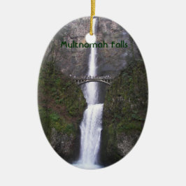 Cascading Multnomah Falls Holiday Keramik Ornament