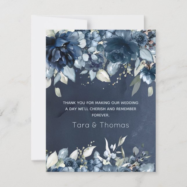 Cascading Peonies Wedding Vielen Dank Dankeskarte (Vorderseite)