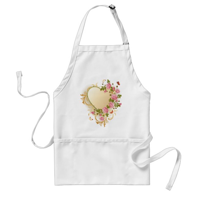 Cascading Rose Gold Heart Schürze (Vorne)