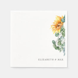 Cascading Sunflowers Grüne Sage Wedding Serviette