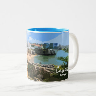 Cascais Beach - Das echte Portugal Zweifarbige Tasse