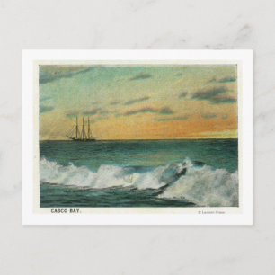 Casco Bay, MaineShip in der Bucht bei Sunrise Postkarte