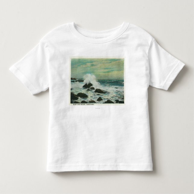 Casco Bucht, MaineSurf und Strand-Felsen Kleinkind T-shirt (Vorderseite)
