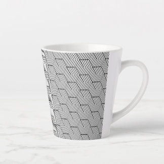 Case Black Pattern Line Cube Geometry Simple Milchtasse