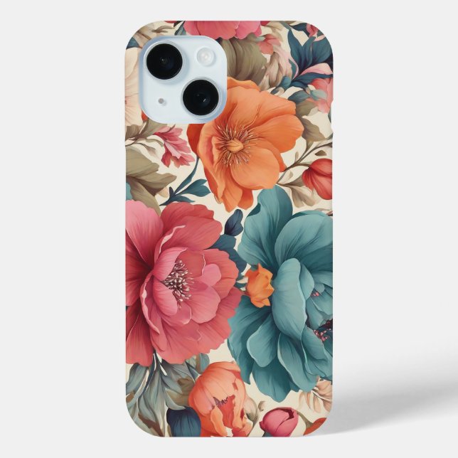Case-Mate, Apple iPhone 15, Florals Muster Case-Mate iPhone Hülle (Rückseite)