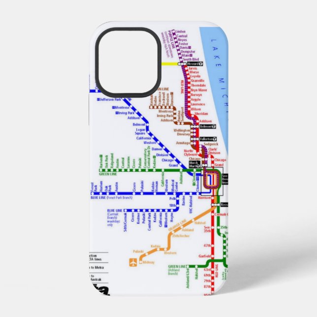 Case Mate Case mit der U-Bahn in Chicago iPhone Hülle (Rückseite)