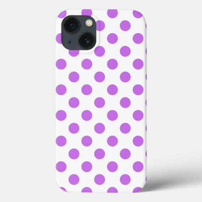 Case-Mate iPhone-Fall von Lilac und white polka do iPhone Hülle (Rückseite)