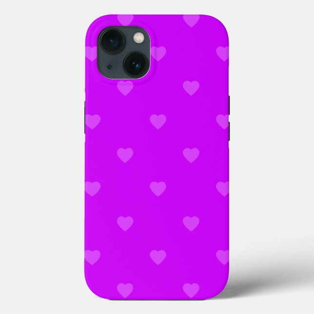 Case-Mate-iPhone-Gehäuse mit lila Herzen Case-Mate iPhone Hülle (Rückseite)