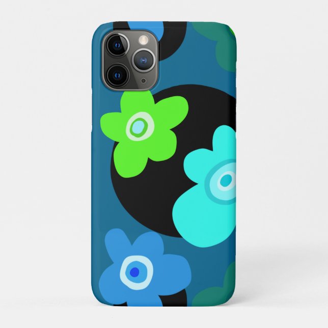 Case-Mate-iPhone mit blauen und grünen Blume Case-Mate iPhone Hülle (Rückseite)