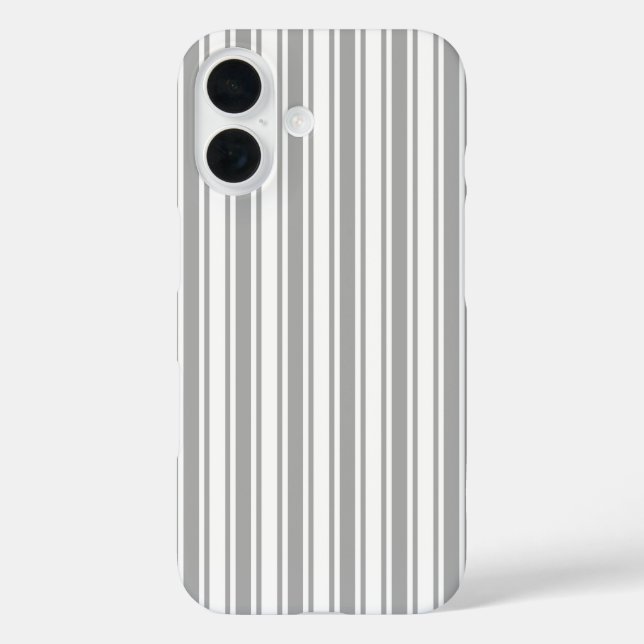 Case-Mate iPhone mit grauem und weißem Bonbonstrei Hülle (Rückseite)
