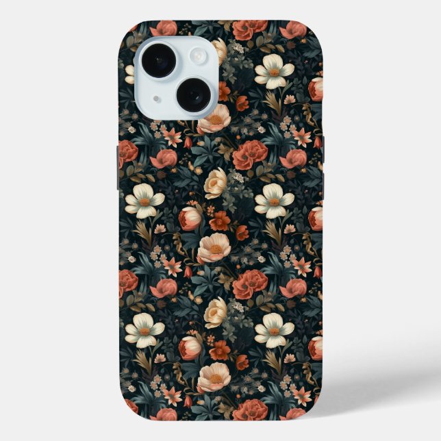 Case-Mate Tough Apple iPhone 15 Case, floral Hülle (Rückseite)