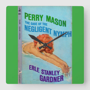 Case of the Negligent Nymph book cover Quadratische Wanduhr