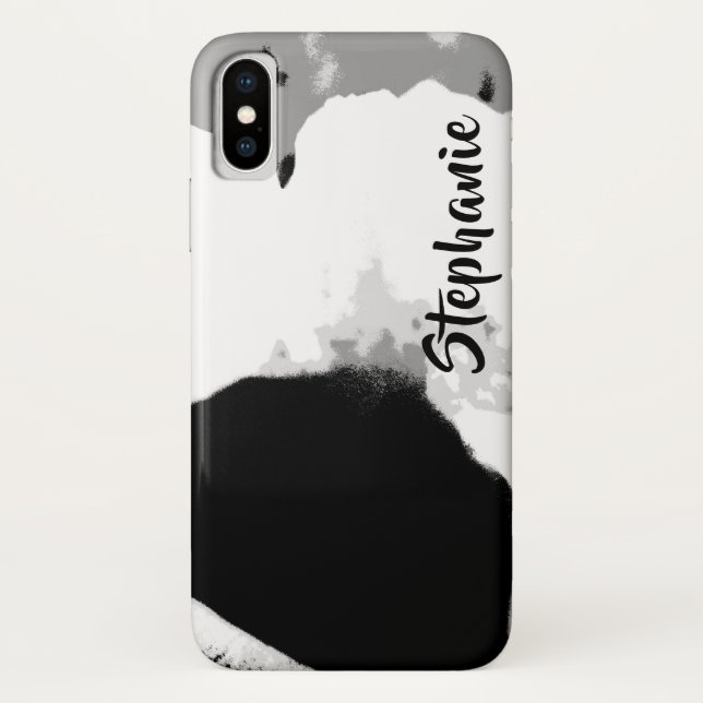 Casemate modernes Schwarzweiss-iPhone XS maximales Case-Mate iPhone Hülle (Rückseite)