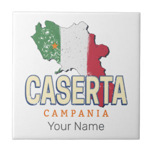 Caserta Italy Retro Campania Karte Vintag Souvenir Fliese