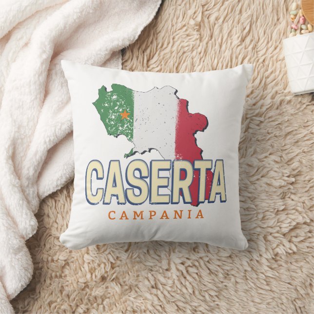 Caserta Italy Retro Campania Karte Vintag Souvenir Kissen (Decke)