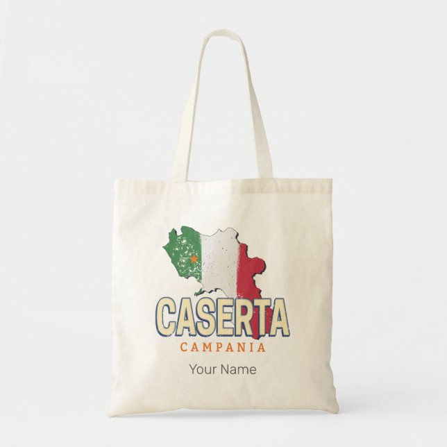Caserta Italy Retro Campania Karte Vintag Souvenir Tragetasche (Vorne)