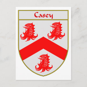 Casey Coat of Arms/Familienwappen Postkarte
