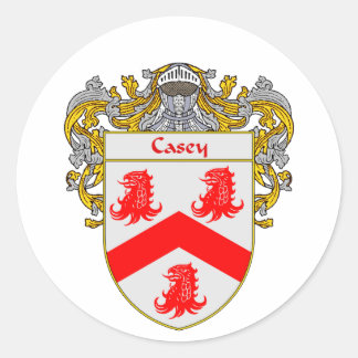 Casey Coat of Arms (Mantled) Runder Aufkleber