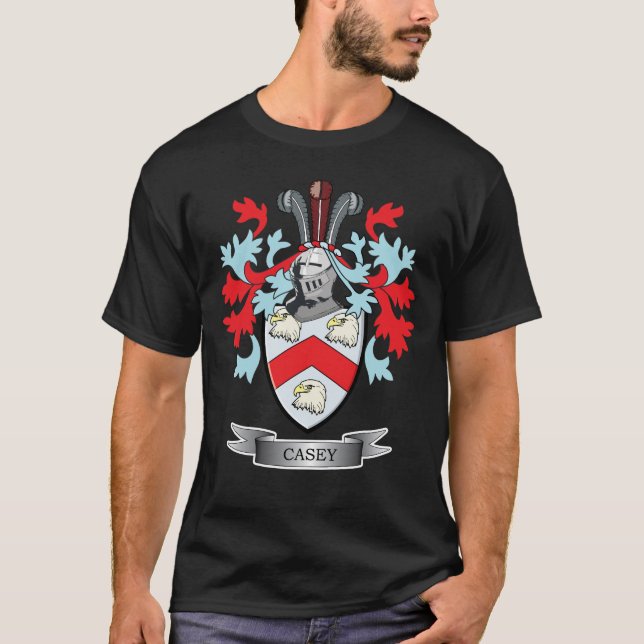 Casey Familienwappen und Wappen T-Shirt (Vorderseite)