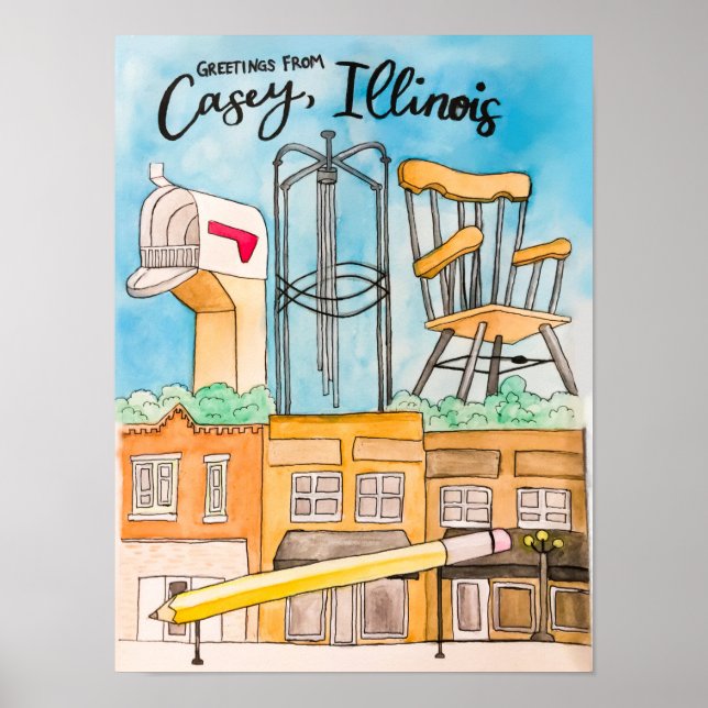 Casey, IL Travel Poster (Vorne)