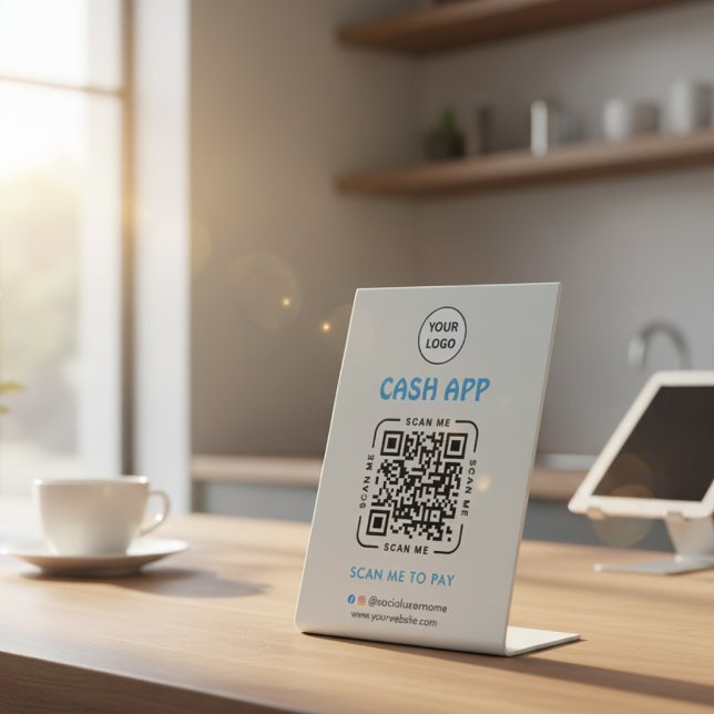Cash App QR Code Payment Scan to Pay Business Logo Sockelschild (Von Creator hochgeladen)