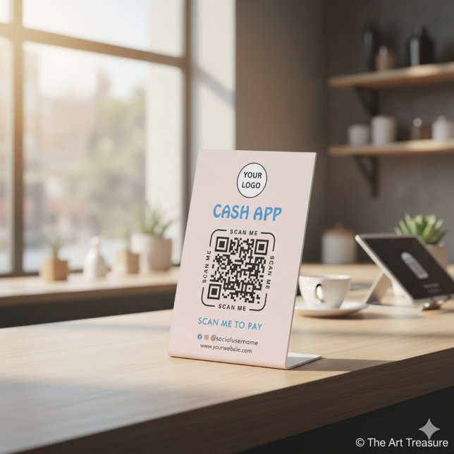 Cash app QR Code Payment Scan to Pay Business Logo Sockelschild (Von Creator hochgeladen)