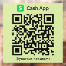 Cash App QR Code Payment Scan zur Bezahlung von Li Fensteraufkleber