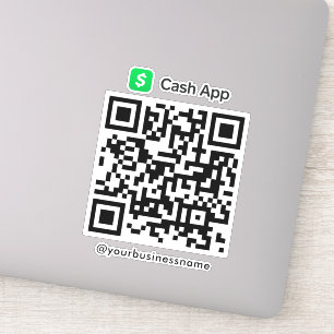 Cash App QR Code Payment Scan zur Bezahlung weiß Aufkleber