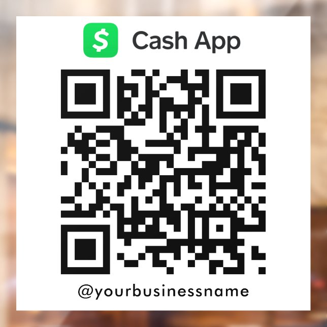 Cash App QR Code Payment Scan zur Bezahlung weiß Fensteraufkleber (Blatt 2)
