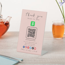 Cash App QR Code Vielen Dank, dass Sie scannen, um Sockelschild