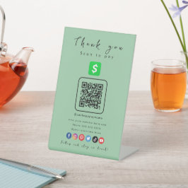 Cash App QR Code Vielen Dank, dass Sie scannen, um Sockelschild