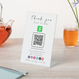 Cash App QR Code Vielen Dank, dass Sie scannen, um Sockelschild