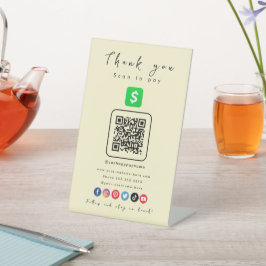 Cash App QR Code Vielen Dank, dass Sie scannen, um Sockelschild