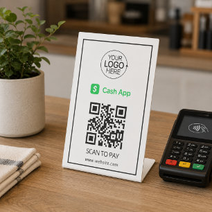 Cash App QR-Code Zahlungslogo Kontaktlos  Sockelschild