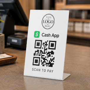 Cash App Scan-to-Pay-Tischdisplay Sockelschild