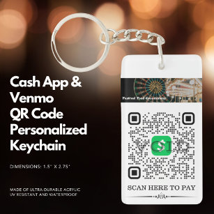 Cash App & Venmo QR Code Personalisierter Schlüsse Schlüsselanhänger