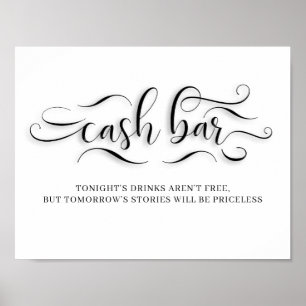 Cash Bar Wedding Reception-Zeichen Poster