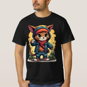 Cash Cat Cape - Funny Robber Cat T - Shirt